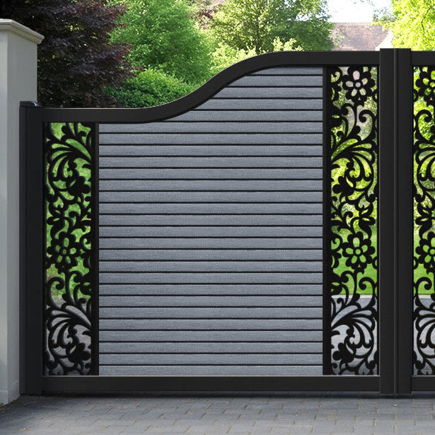 Hudson Eden Curved Top Driveway Gate - Anthracite - Middle & End Screen