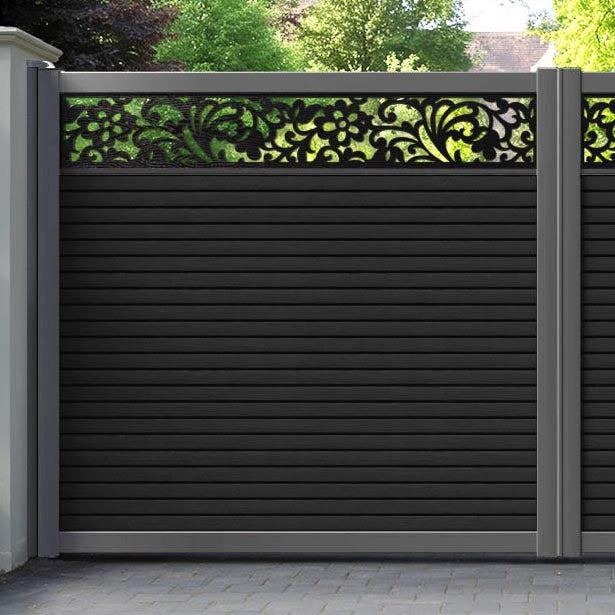 Hudson Eden Straight Top Driveway Gate - Black - Top Screen