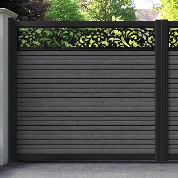 Hudson Eden Straight Top Driveway Gate - Dark Grey - Top Screen