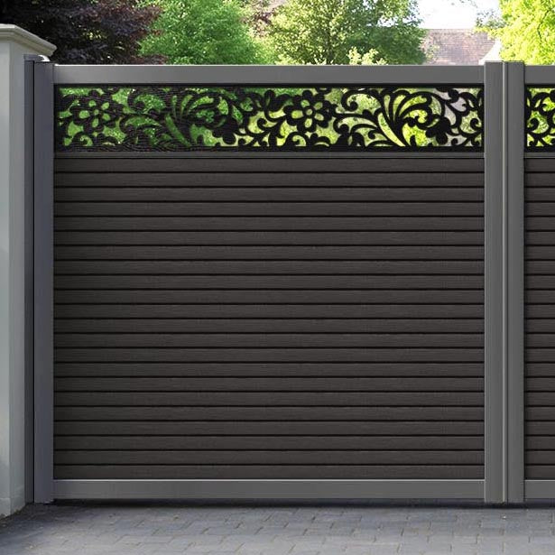 Hudson Eden Straight Top Driveway Gate - Dark Oak - Top Screen