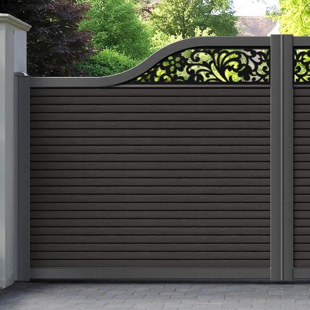 Hudson Eden Curved Top Driveway Gate - Dark Oak - Top Screen