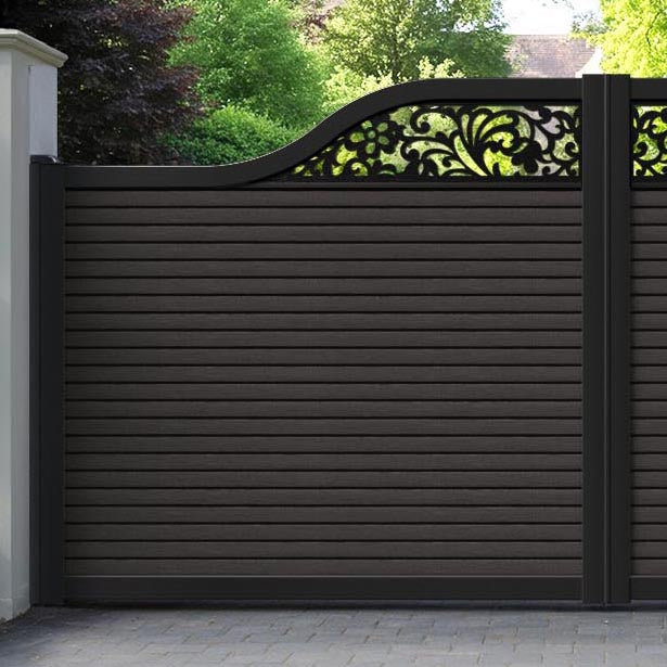 Hudson Eden Curved Top Driveway Gate - Dark Oak - Top Screen