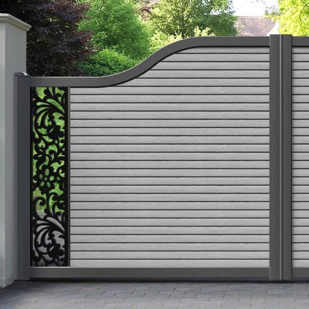 Hudson Eden Curved Top Driveway Gate - Light Grey - End Screen