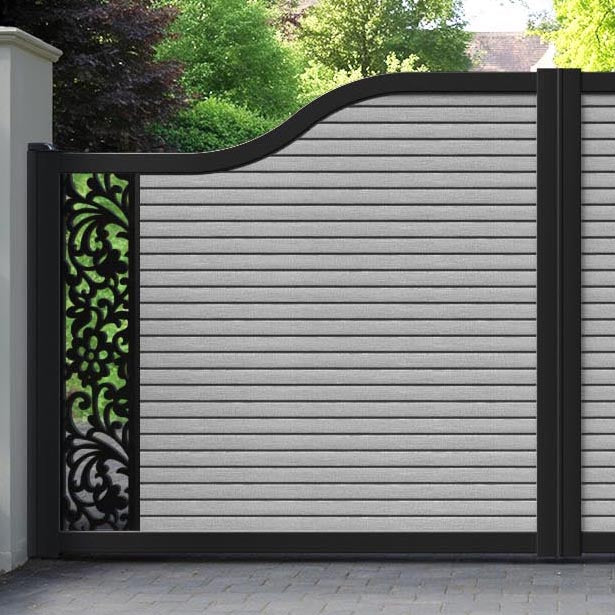 Hudson Eden Curved Top Driveway Gate - Light Grey - End Screen