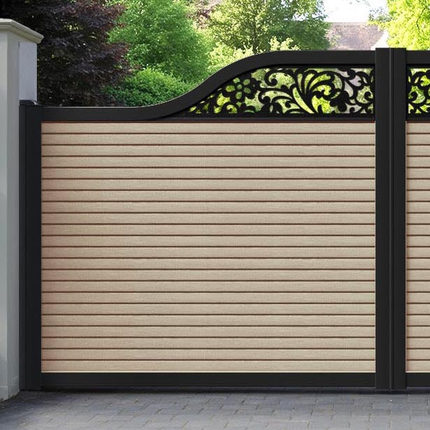 Hudson Eden Curved Top Driveway Gate - Light Oak- Top Screen