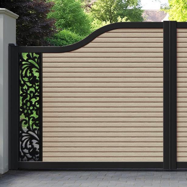 Hudson Eden Curved Top Driveway Gate - Light Oak- End Screen