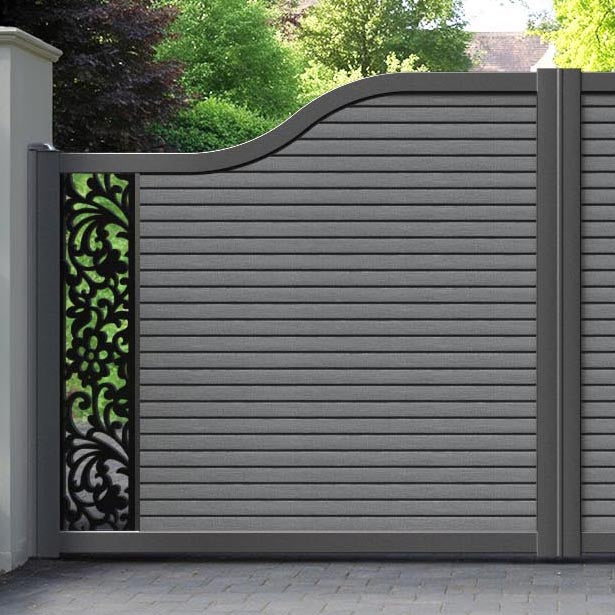 Hudson Eden Curved Top Driveway Gate - Mid Grey - End Screen
