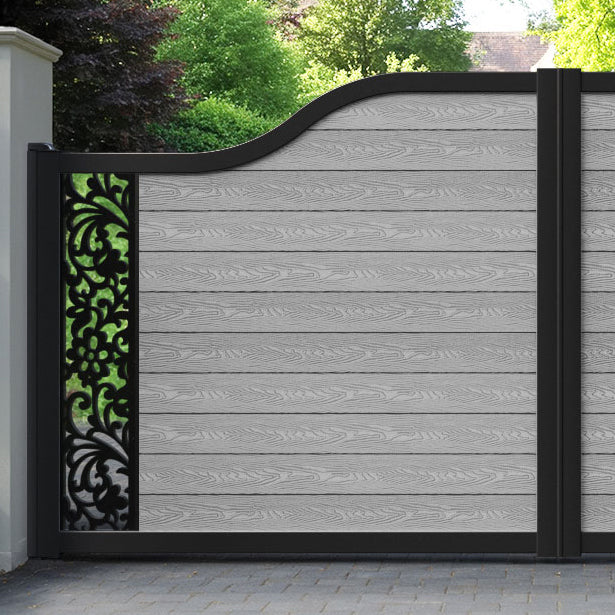 Classic Eden Curved Top Driveway Gate - Light Grey - End Screen