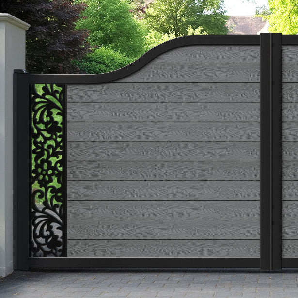 Classic Eden Curved Top Driveway Gate - Mid Grey - End Screen