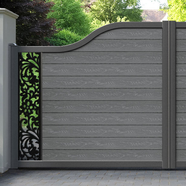 Classic Eden Curved Top Driveway Gate - Mid Grey - End Screen