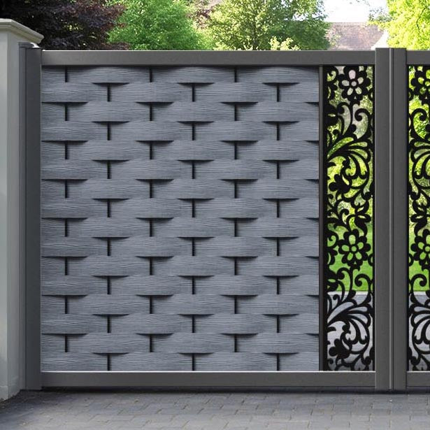 Ripple Eden Straight Top Driveway Gate - Anthracite - Middle Screen