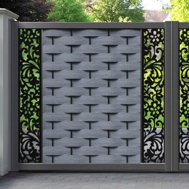 Ripple Eden Straight Top Driveway Gate - Anthracite - Middle & End Screen