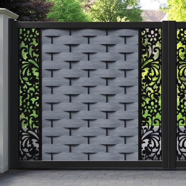Ripple Eden Straight Top Driveway Gate - Anthracite - Middle & End Screen