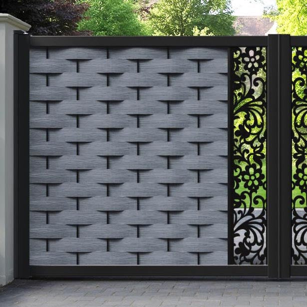 Ripple Eden Straight Top Driveway Gate - Anthracite - Middle Screen