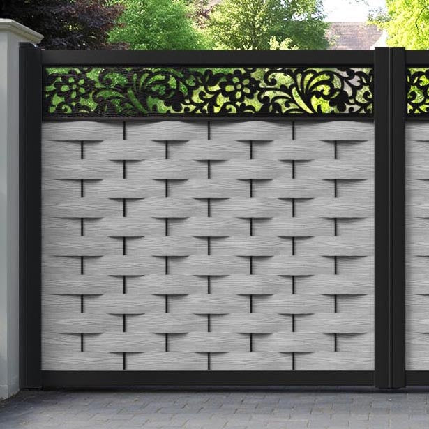 Ripple Eden Straight Top Driveway Gate - Light Grey - Top Screen