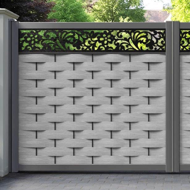 Ripple Eden Straight Top Driveway Gate - Light Grey - Top Screen