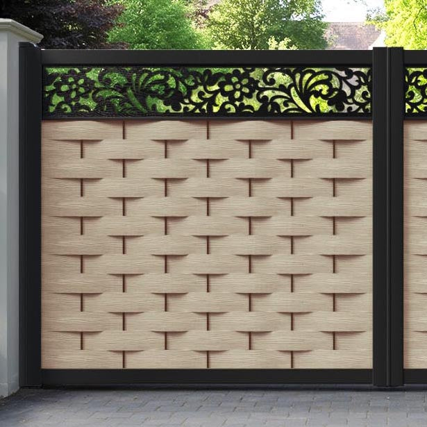 Ripple Eden Straight Top Driveway Gate - Light Oak- Top Screen