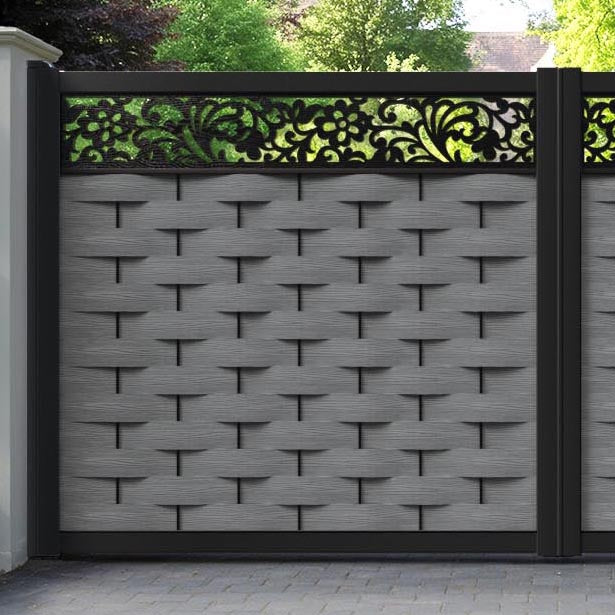 Ripple Eden Straight Top Driveway Gate - Mid Grey - Top Screen