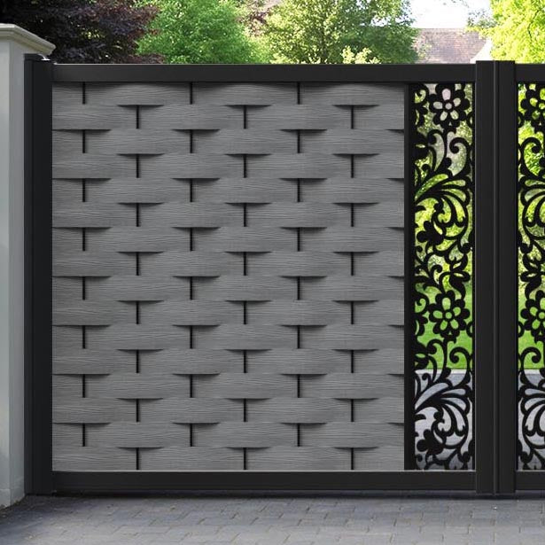 Ripple Eden Straight Top Driveway Gate - Mid Grey - Middle Screen