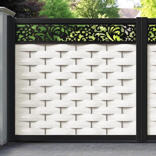 Ripple Eden Straight Top Driveway Gate - Light Stone - Top Screen