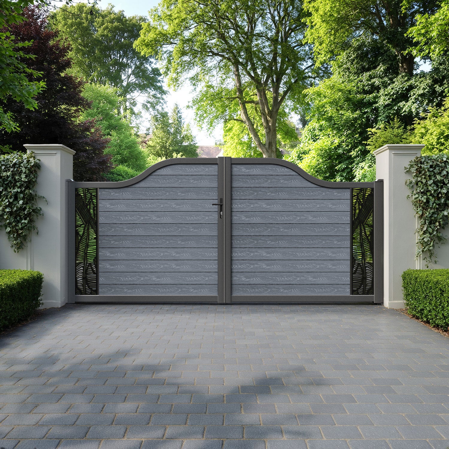 Classic Feather Curved Top Driveway Gate - Anthracite - End Screen