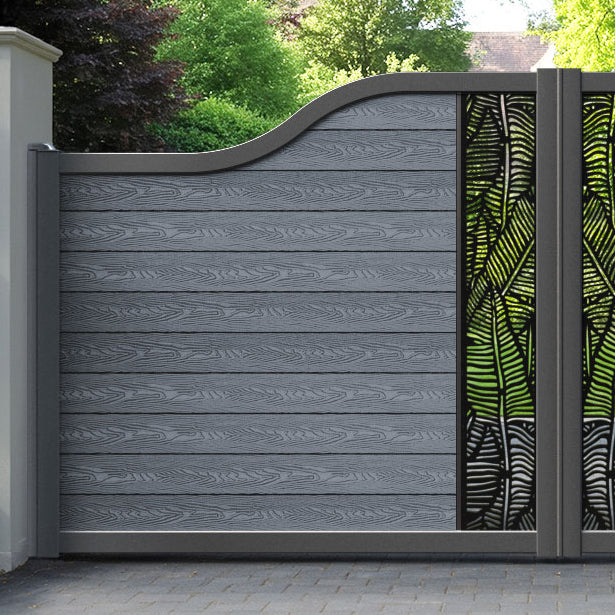 Classic Feather Curved Top Driveway Gate - Anthracite - Middle Screen