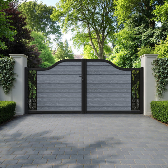 Classic Feather Curved Top Driveway Gate - Anthracite - End Screen