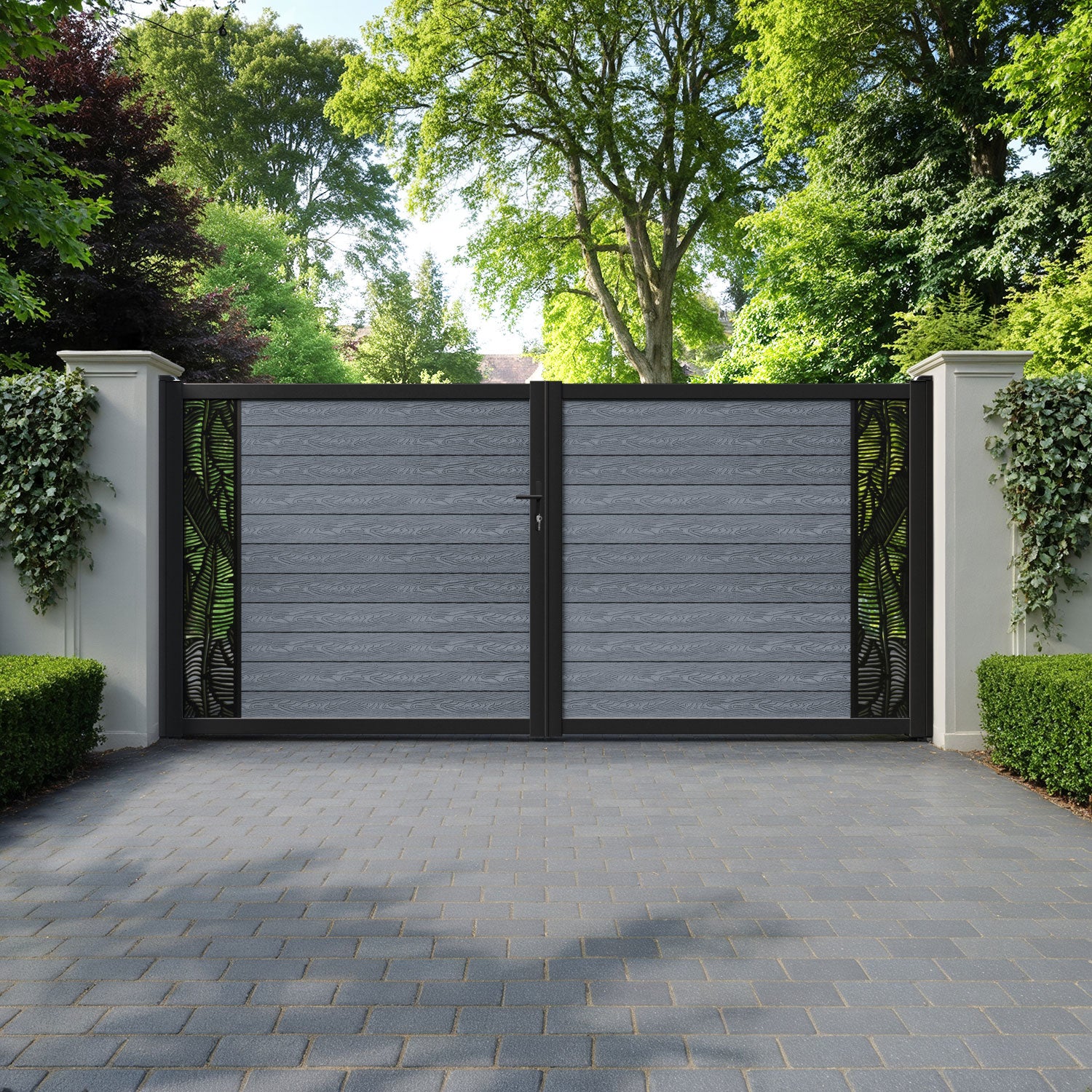 Classic Feather Straight Top Driveway Gate - Anthracite - End Screen