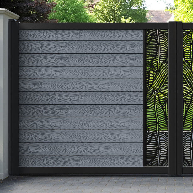 Classic Feather Straight Top Driveway Gate - Anthracite - Middle Screen