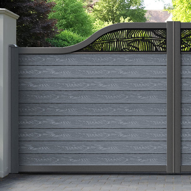 Classic Feather Curved Top Driveway Gate - Anthracite - Top Screen