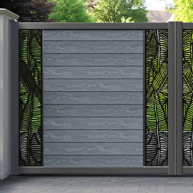 Classic Feather Straight Top Driveway Gate - Anthracite - Middle & End Screen