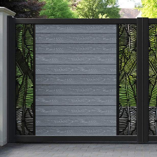 Classic Feather Straight Top Driveway Gate - Anthracite - Middle & End Screen