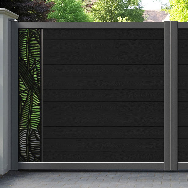 Classic Feather Straight Top Driveway Gate - Black - End Screen
