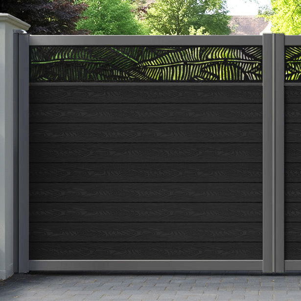 Classic Feather Straight Top Driveway Gate - Black - Top Screen