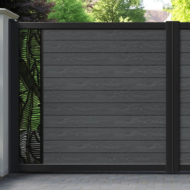 Classic Feather Straight Top Driveway Gate - Dark Grey - End Screen