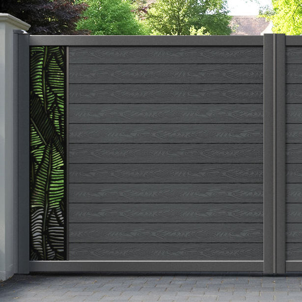 Classic Feather Straight Top Driveway Gate - Dark Grey - End Screen