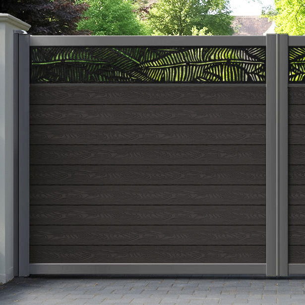 Classic Feather Straight Top Driveway Gate - Dark Oak - Top Screen