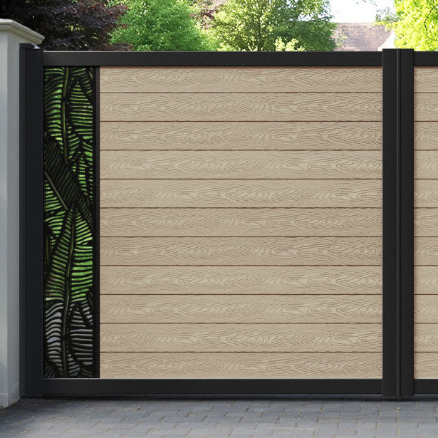 Classic Feather Straight Top Driveway Gate - Light Oak - End Screen