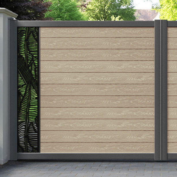 Classic Feather Straight Top Driveway Gate - Light Oak - End Screen