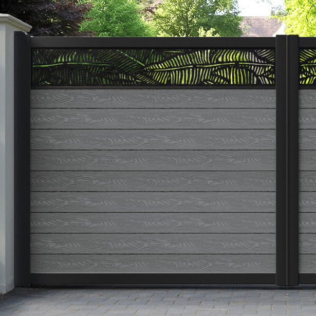 Classic Feather Straight Top Driveway Gate - Mid Grey - Top Screen