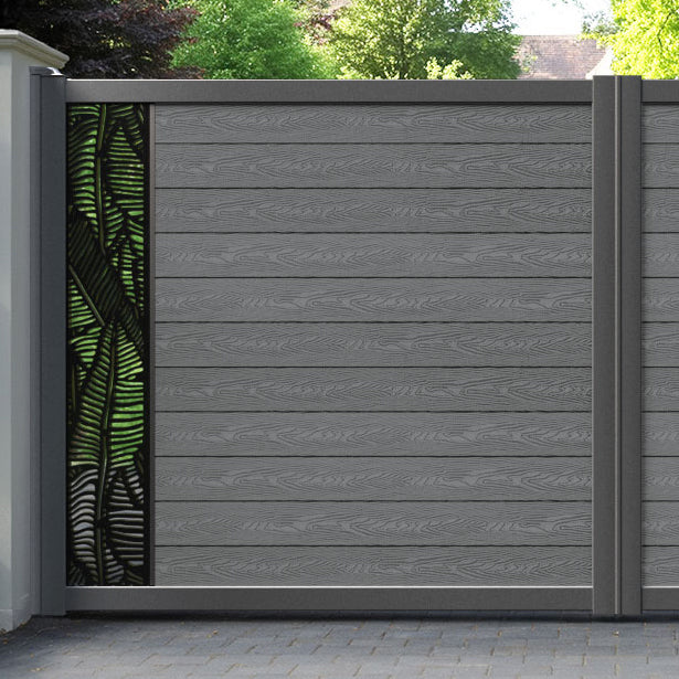 Classic Feather Straight Top Driveway Gate - Mid Grey - End Screen