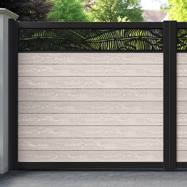 Classic Feather Straight Top Driveway Gate - Mid Stone - Top Screen