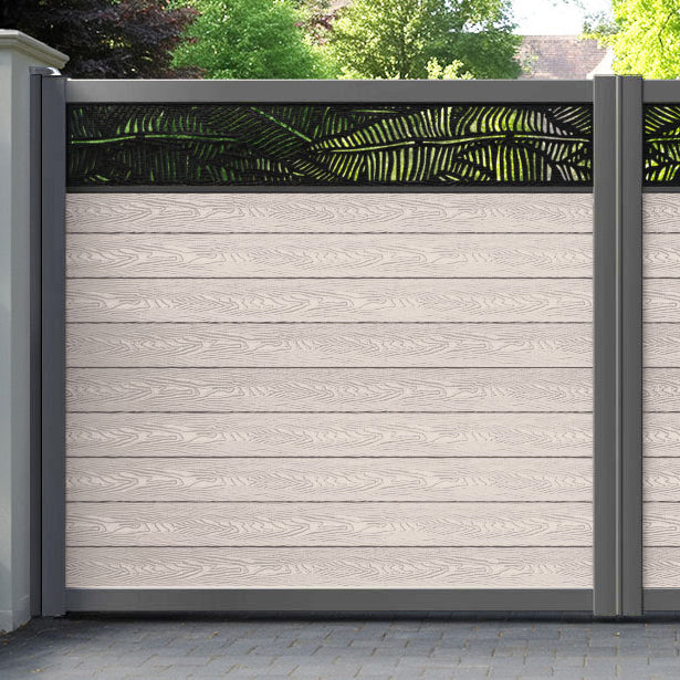Classic Feather Straight Top Driveway Gate - Mid Stone - Top Screen