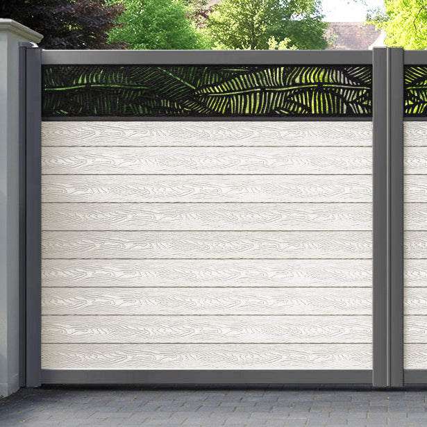 Classic Feather Straight Top Driveway Gate - Light Stone - Top Screen