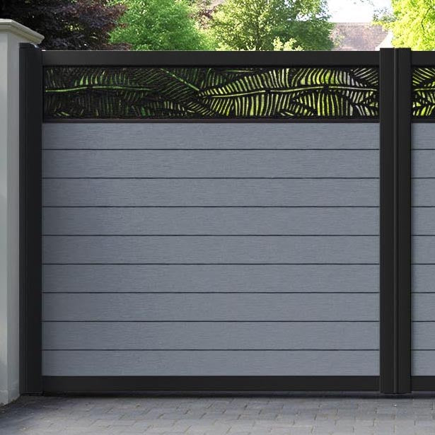 Fusion Feather Straight Top Driveway Gate - Anthracite - Top Screen