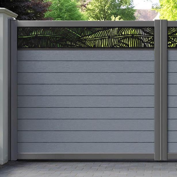 Fusion Feather Straight Top Driveway Gate - Anthracite - Top Screen