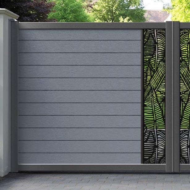 Fusion Feather Straight Top Driveway Gate - Anthracite - Middle Screen