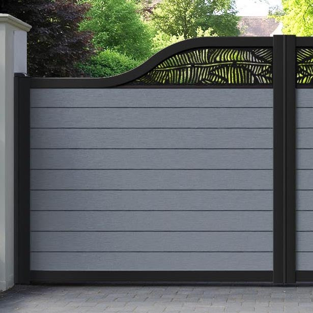 Fusion Feather Curved Top Driveway Gate - Anthracite - Top Screen