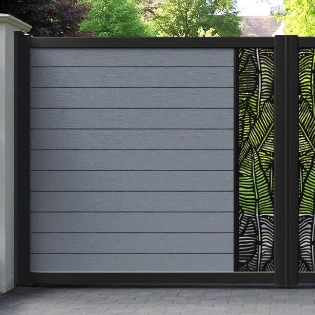 Fusion Feather Straight Top Driveway Gate - Anthracite - Middle Screen