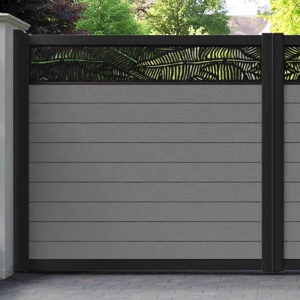Fusion Feather Straight Top Driveway Gate - Mid Grey - Top Screen